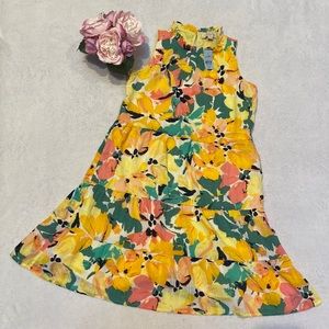 LOFT Petites Size XXS Sleeveless Floral Summer Fully Lined Dress NWT